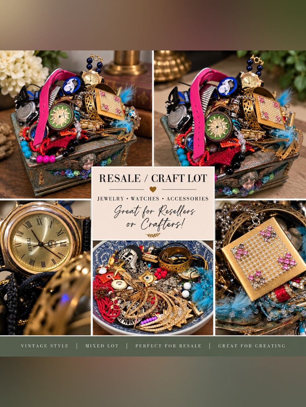 💎 HUGE Vintage Jewelry Resale & Craft Lot